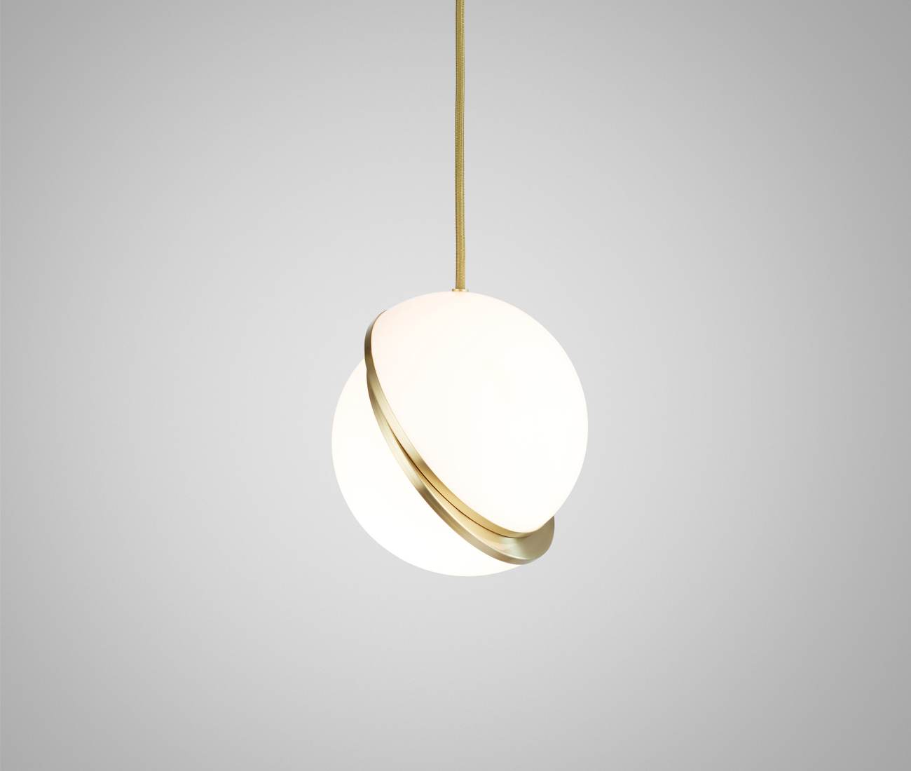 designer spherical pendants - 3 Golden Globes by British designer Lee Broom