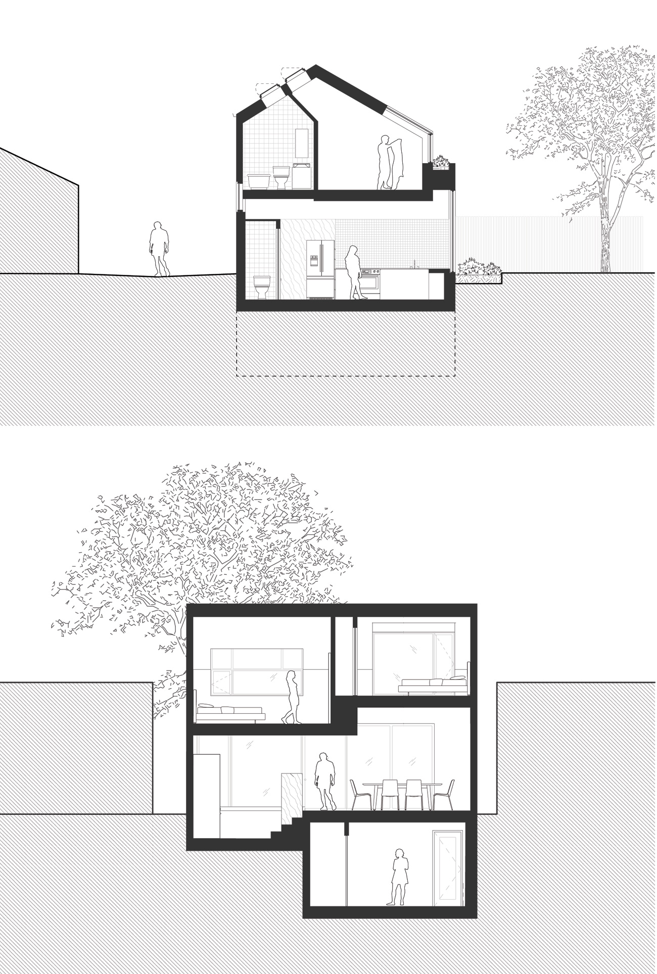 Toronto Harbord Village Laneway House Design Floor Plan - LGA Architects
